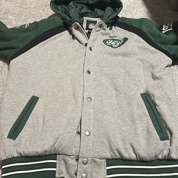 New York jets winter coat size xxl grey and green - Picture 2 of 4